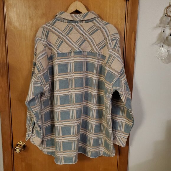 Free People We The Free Arizona Sky Pullover Shirt Womens XL Green/Beige NWT - Picture 4 of 5